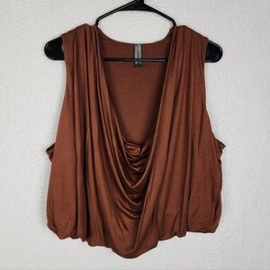 ANTHROPOLOGIE Draped Cowl Neck Sleeveless Top L